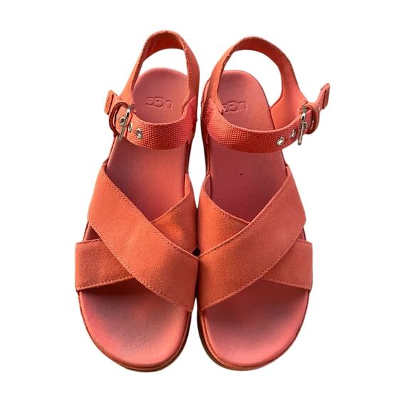 UGG Women's Coral platform espadrille Sandals size 10 Aubrey ankle strap boho - Picture 2 of 10